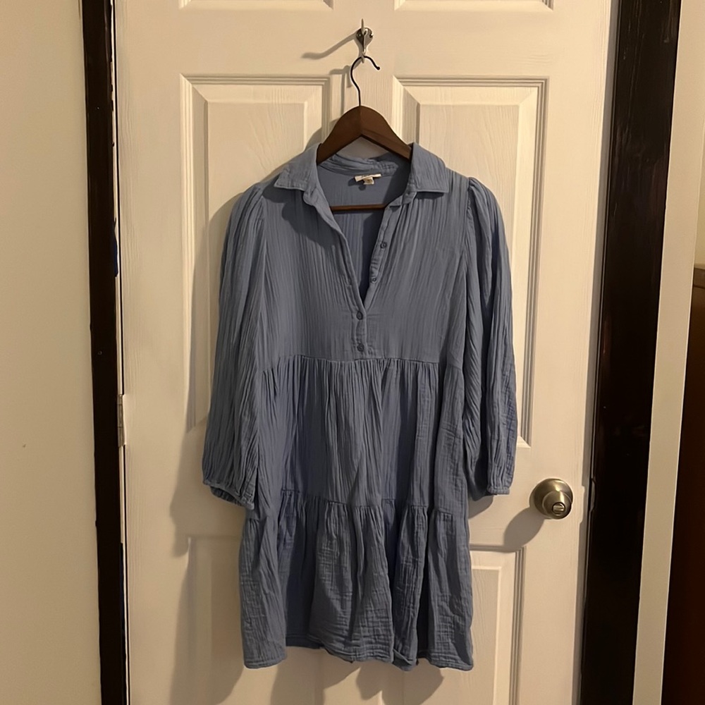 Blue flowy dress, a.n.a, A New Approach
